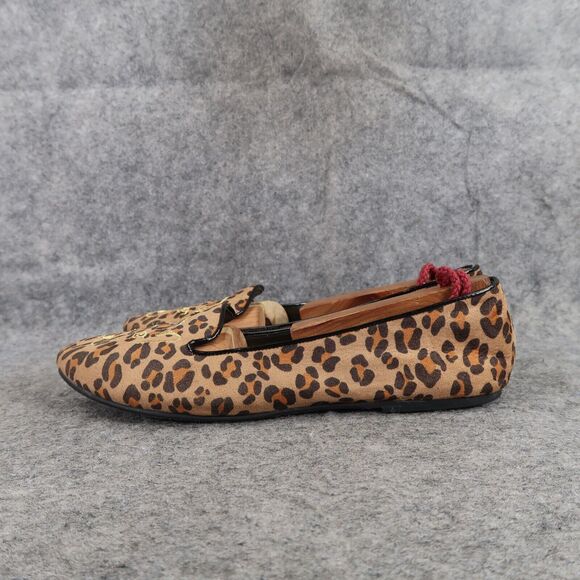 Abound Shoes Womens 5.5 Flats Fashion Slip On Leopard Print Embroidered Slipper - Picture 4 of 15